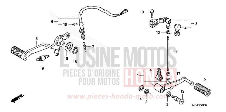 PEDALE de CBF1000F ABS PEARL COOL WHITE (NHA16) 2011
